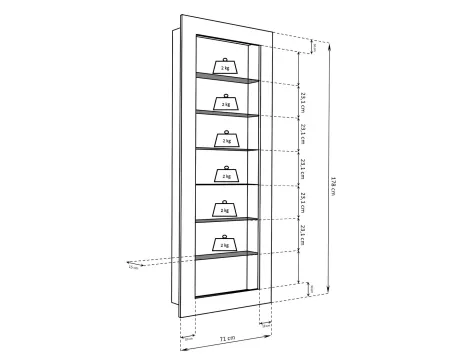 Vitrine Como, eiche/honigtrüffel - 3